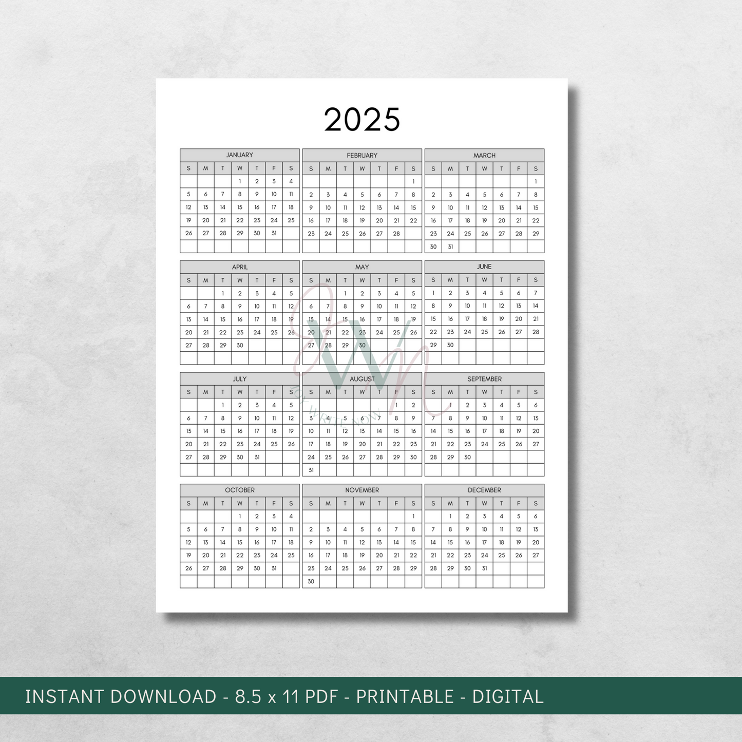2025 Calendar Overview