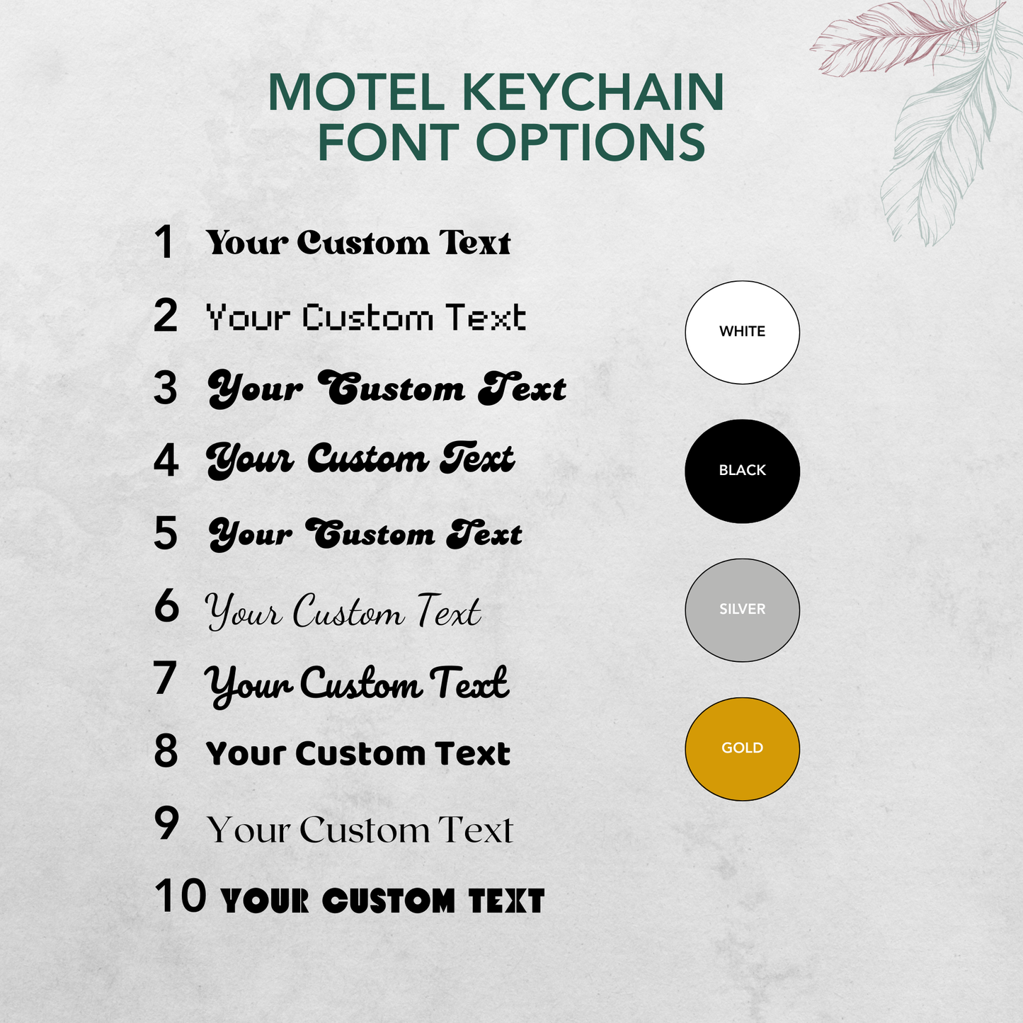 Custom Retro Motel Keychain