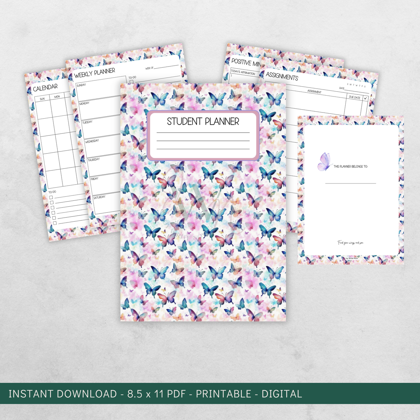 Butterfly Goals Student Planner