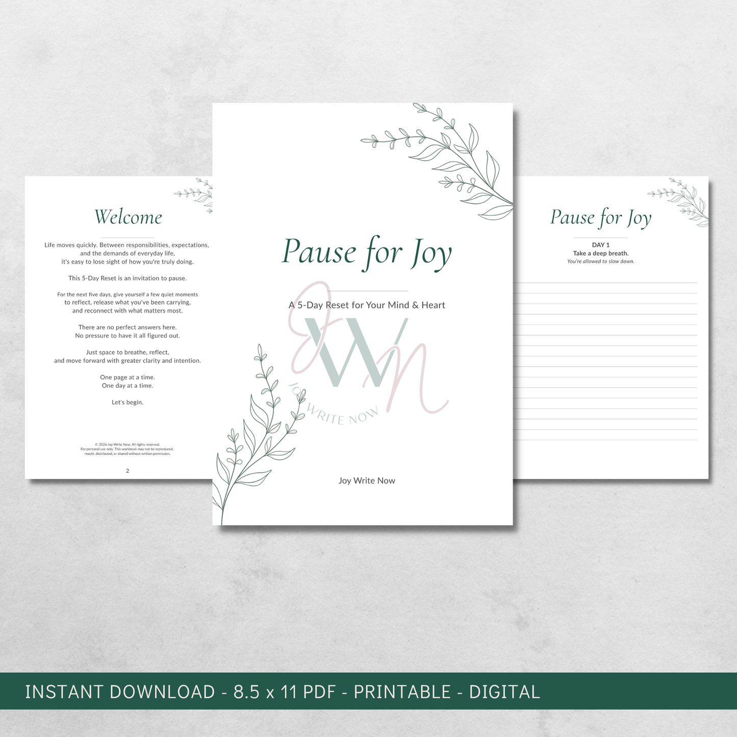 Pause for Joy (5-Day Guided Reflection Workbook)