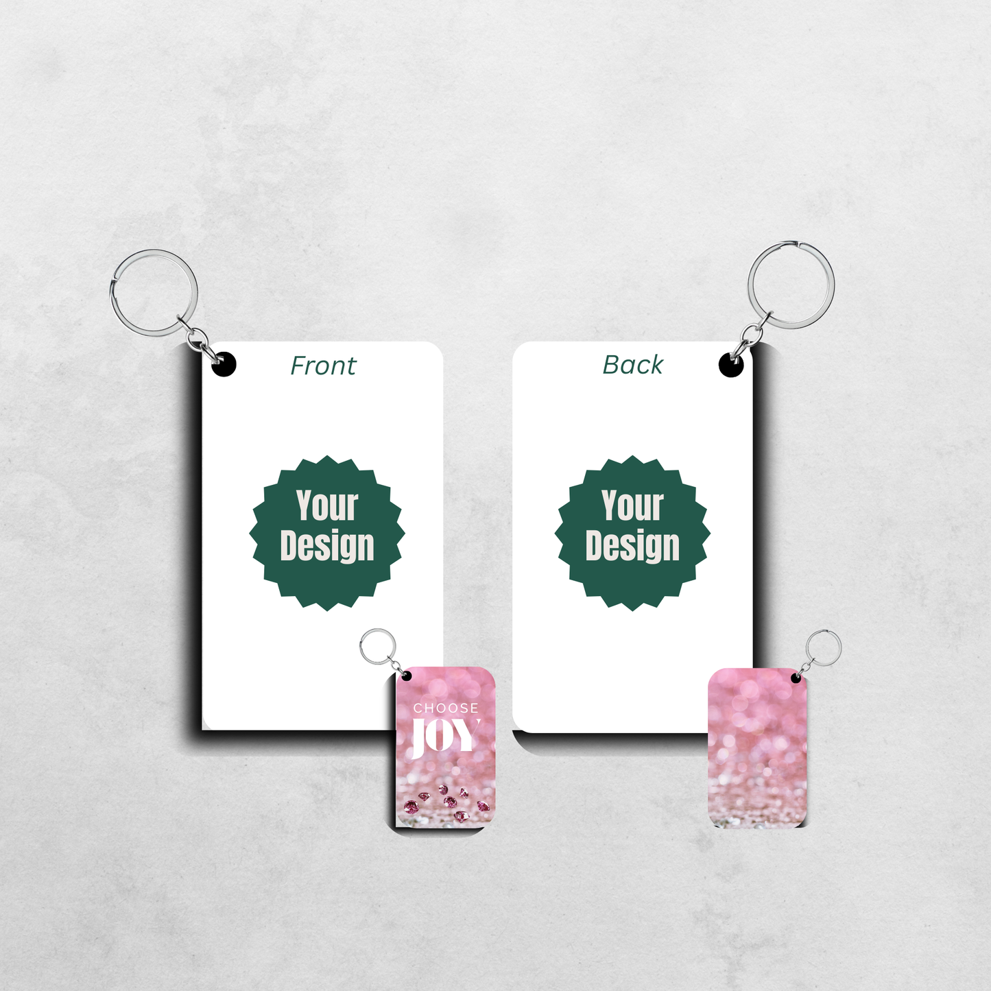 Custom Double Sided Rectangle Keychain