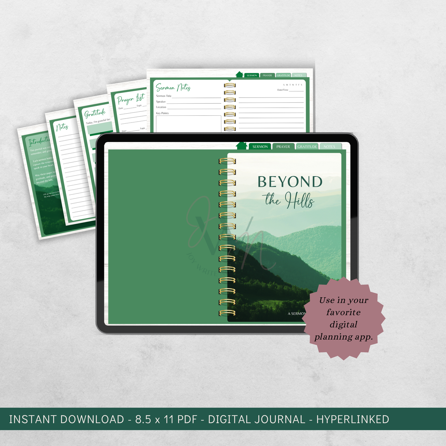 Beyond the Hills A Sermon Notes Digital Journal