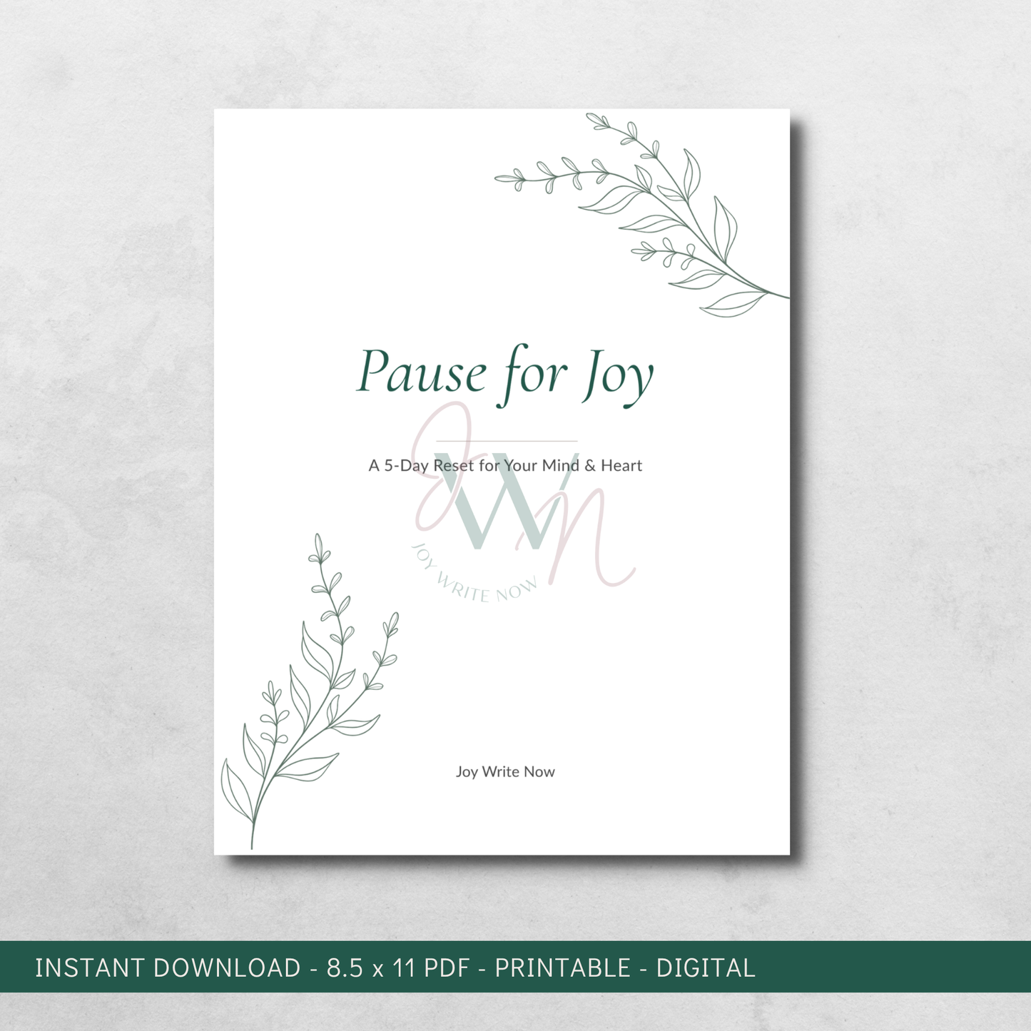 Pause for Joy (5-Day Guided Reflection Workbook)