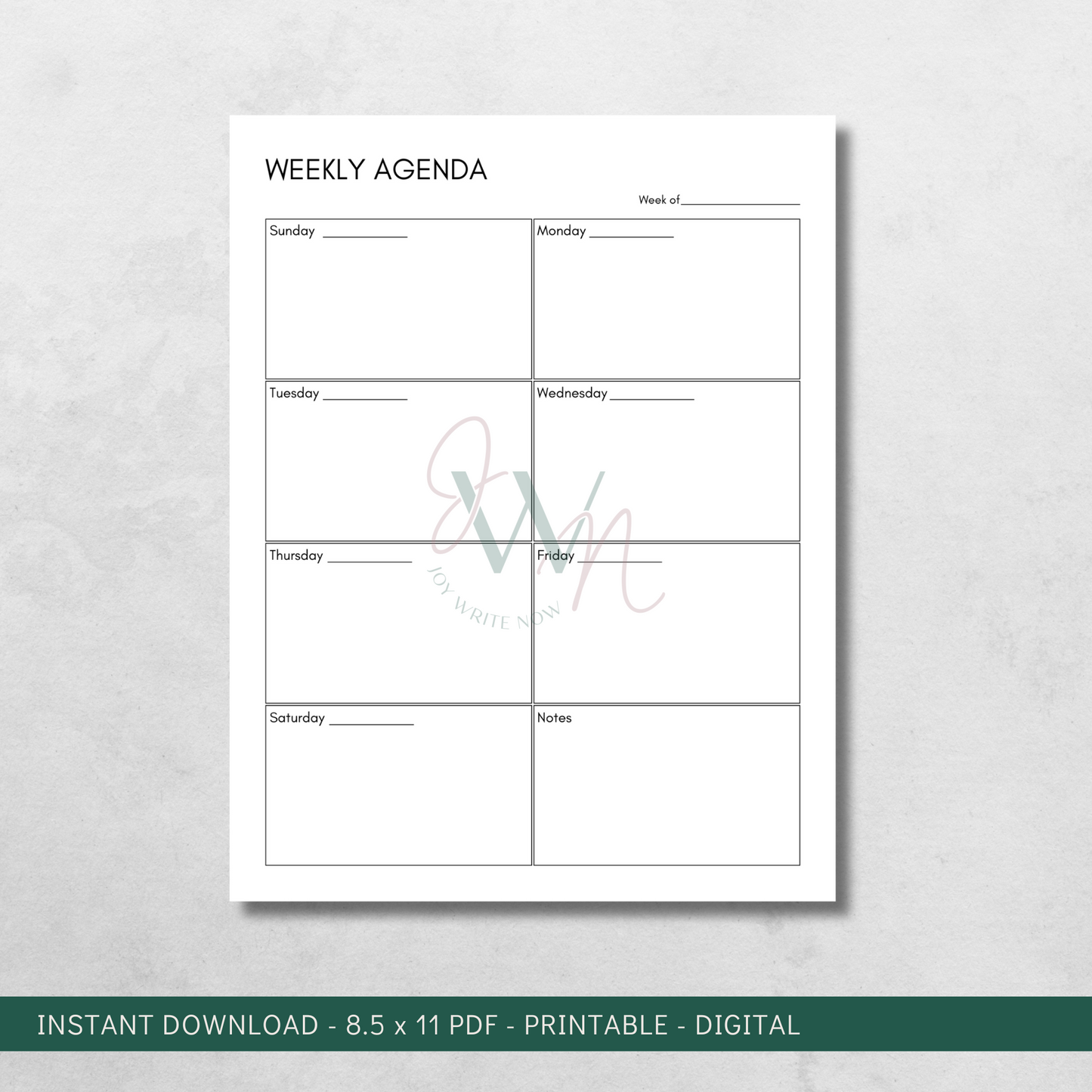Weekly Agenda